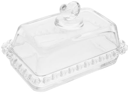 Alipis Mantequera De Vidrio Transparente Con Tapa Recipiente Reutilizable Para Mantequilla Para Cocina y Mesa
