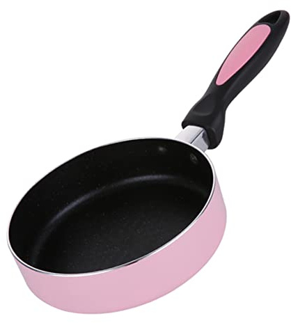 BESTOYARD Non Stick Frying Pan Mini Pink Aluminum Alloy Egg Pancake Pan Easy to Clean Universal for Induction Gas Cooker Kitchen Tool