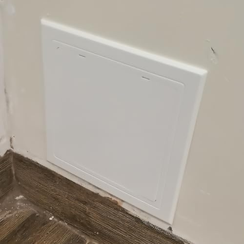 Revisionsklappe Selbstklebende Revisionsklappe, Überstreichbare Kriechkellertür mit Druckknopf, Unterputz-Revisionsklappe für Sanitär-/ Elektroinstallationen/ Kabel/ Verkabelung(White,20x20cm/8x8)