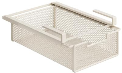 Cajón para cesta bajo estante, cesta de almacenamiento metálico, organizador de armario con cajón deslizante, cesta se fija a los estantes de vestido, para guardar ropa interior y accesorios