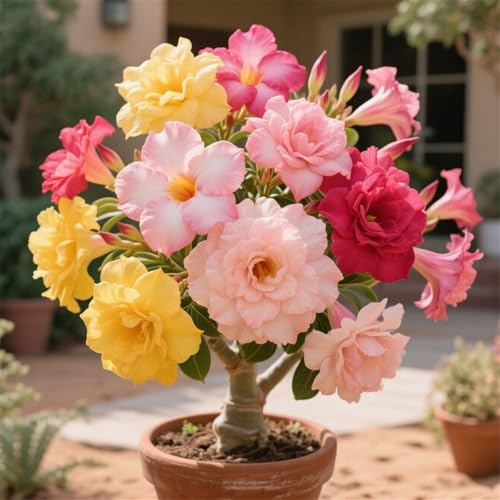 Rosa del desierto, son perennes y crecen rápido.-1tubérculos-A