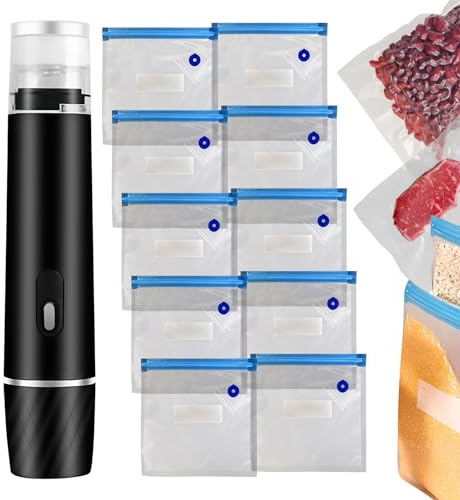 Snack Bag Seoleur - 800mAh Mini Air Sealing Machine for Food - Hand Held Reviewer for Kitchen Meat Preserving Leftovers Home Preparation