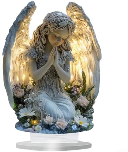Angel Wings Cross Decoration Crafted with Acrylic for Desk, Living Room, Garden, and Patio, Featuring a Unique Artistic Design