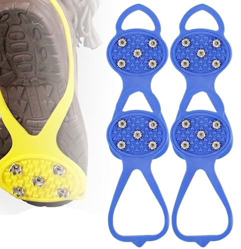 Universelle rutschfeste Greifer-Spikes, 2025 Neu Grödel, Spikes für Schuhe Winter Starker Griff, Anti Rutsch, Langlauf Schuhbedarf Ice Grips Schuhkrallen, Zum Wandern Eisfischen und Jagen (Blau-2)