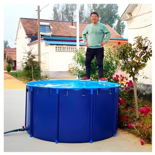 Großer faltbarer PVC-Fischteich, verdickter runder Pool für Koi-Kultur und oberirdischen Wassergarten, perfekt für landwirtschaftliche Bewässerung (2 x 1,2 m)