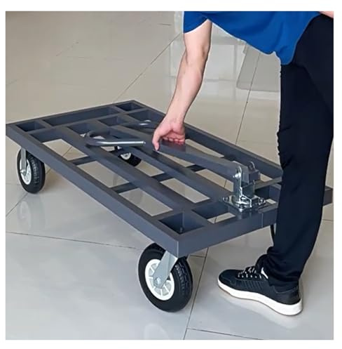 GSACLKES Warenwagen, Heavyduty Plattform Warenwagen Mit 180 ° Drehu& Klappgriff Für Einfachen Transport Im Lagerkonstruktiond Movingrobust & Vielseitige Utility Trolley/47,2 * 25,6 Zoll