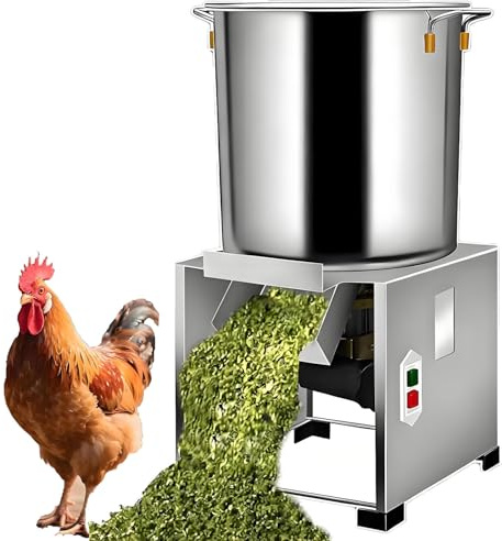 ByBoDi Hachoir à légumes Professionnel 1800 W, Hachoir électrique, Acier Inoxydable épais, Grande Ouverture d'alimentation, 120 kg/h à 3500 TR/Min, pour l'alimentation Animale, Les légumes 220V-1200W