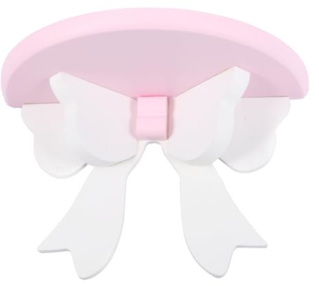 NUOBESTY Scaffale Portaoggetti da Parete in Legno Decorazione a Fiocco Portaoggetti Kawaii per Stanza Rack Montato a Parete Compatto Facile Installazione per Arredamento Camera Ragazza