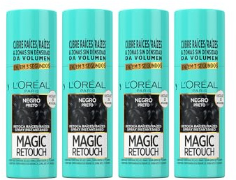 L'OREAL PARIS - Pack x4 Magic Retouch Spray Retoca Raíces y Canas Castaño Caoba 75ml