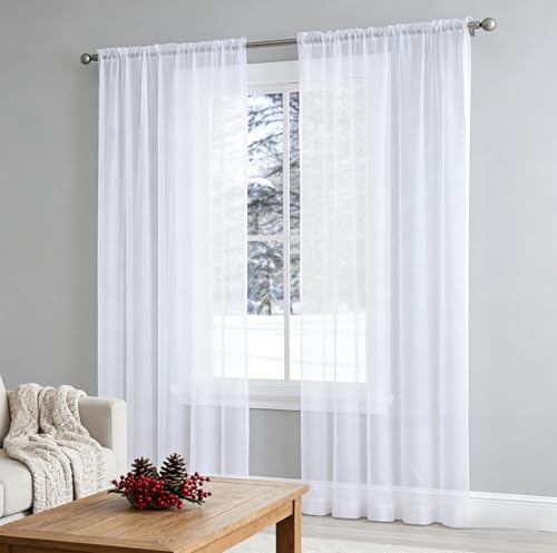 XUEQXUE Tende Soggiorno Moderne 80 x 70 cm Leggero Morbido Moderno Traspiranti e Facili, Morbide, Ideali Tende Soggiorno Moderne per Camera Balcone Finestra e Cucina, Bianco