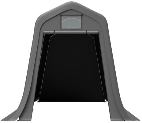 Grande, 366 x 213 x 225 cm, con tetto a punta, garage per moto e riparo biciclette, tenda impermeabile in polietilene resistente ai raggi UV, inclusa ancora, resistente alle intemperie