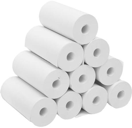 Sxhlseller 10 Rollos de Mini Papel para Impresora Térmica, Papel de Impresión Térmica de 57 X 25 Mm para Mini Impresora de Bolsillo, Rollo de Cámara Instantánea para Niños, Recarga de