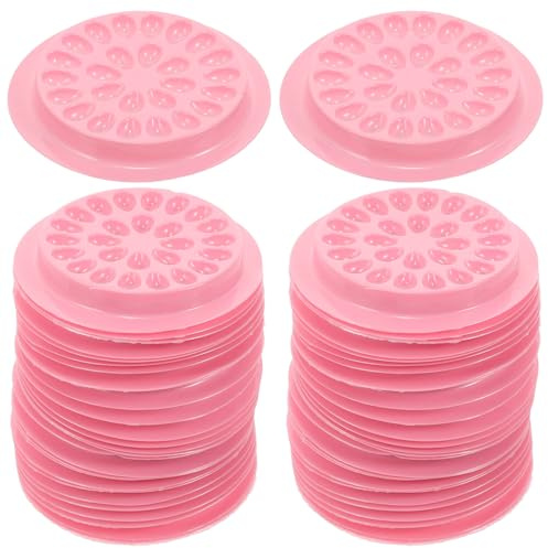 IDEANATEGRATE 100 Pezzi Porta Colla per Ciglia in Plastica Rosa Tavolozza per Innesto Extension Ciglia Leggera Supporti per Strumenti Estensione per Estetiste e Uso Professionale