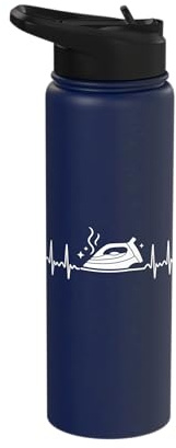 Iron Heartbeat Extreme Ironing Cleaning Stainless Steel Insulated Water Bottle