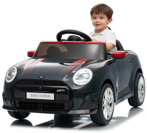 ZoomBuggy MINI Kinder Auto Elektro 12V Lizenziert, Elektroauto Für Kinder Mit 2,4 g Fernbedienung, LED-Licht, Musikfunktion, USB, Auto Kinder Elektro Ab 3 Jahren, Schwarz