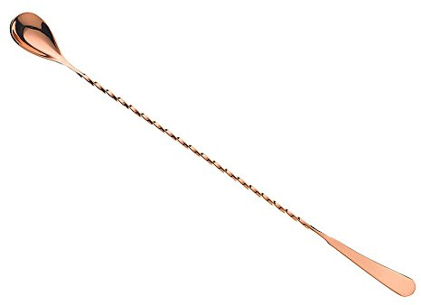 Barfly Bar Spoon, Stainless Steel, Copper, 33.52 x 2.54 x 1.58 cm
