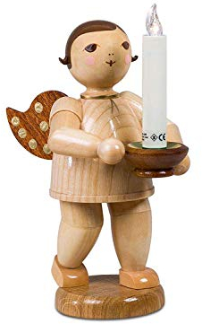 Engel mit Tülle für Kerze oder Lumix LED ohne Krone Höhe ca 22cm NEU Erzgebirge Holzengel Holzfigur Weihnachtsfigur