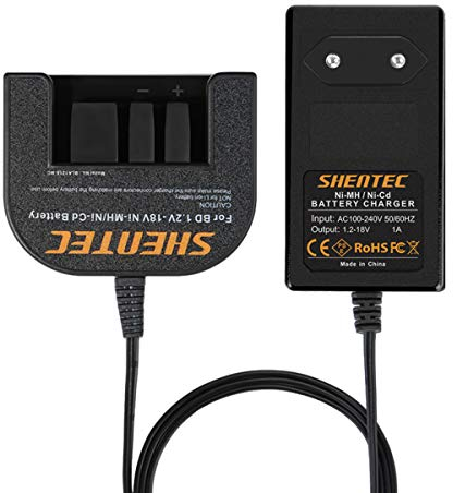 Shentec 1.2V-18V Battery Charger Compatible with Black & Decker 7.2V 9.6V 12V 14.4V 18V Ni-MH/Ni-Cd Diabbatteries