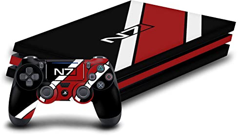 Head Case Designs Offiziell Offizielle EA Bioware Mass Effect N7 Logo Stripes Grafiken Vinyl Haut Gaming Aufkleber Abziehbild kompatibel mit Sony PlayStation 4 PS4 Pro Console & DualShock 4 Controller