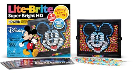 Lite Brite Super Bright HD, edición Disney - Pantalla Creativa Retro iluminada - Juego Educativo para niños, Mejora la Creatividad, Regalo para niños y niñas a Partir de 6 años