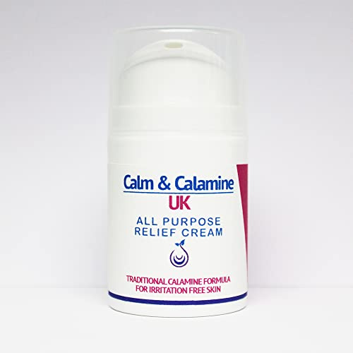 Calm and Calamine UK | All-Purpose Relief Cream | Calamine Cream for Itchy Skin, Irritated Skin Relief, Prickly Heat and Rashes (50ml)