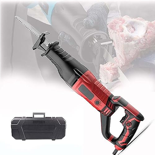 DPDZSW Sierra Sable Eléctrica,Sierra para Huesos Profesional,Sierra para Carne De Acero Inoxidable,Carnicero Eléctrico para Cortar Huesos,Metal,Madera,Plástico,Motor Cobre Puro,Red