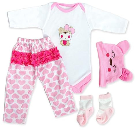 RUNGQIANY Vestiti Reborn Bambola 55 Cm Set Abito Carino Quattro Stagioni Adatto A 50cm-55cm Bambola Reborns Per Bambole 0-6 Mesi ,Ragazzi Ragazze Vestiti Bambole Reborn(Vestiti Per Bambole Reborn)
