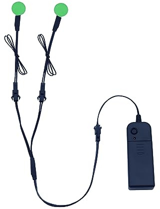 YnGia 2 Stück 20 mm leuchtende LED-Augen, EL-Panel-Licht, elektrolumineszierendes EL-Blatt, Panel-Licht, rund, DIY schneidbares Neonblatt für Cosplay, Party, Maske, Augen, Superhelden-Helm-Dekoration