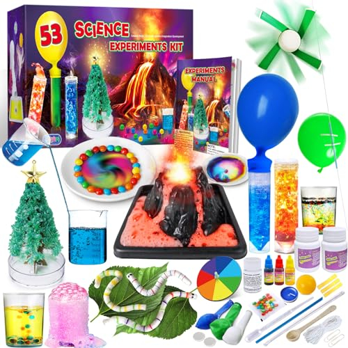UNGLINGA 53 Experimentos Kits de Ciencia para Niños, Niños Niñas Ideas para Regalos de Cumpleaños, Química Física Set, Proyecto Stem Aprendizaje Juguetes Educativos