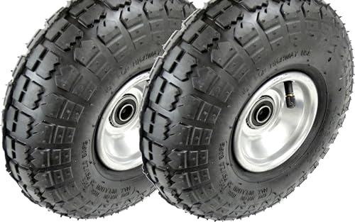 HBH Schwerlast Ersatzrad für Sackkarre TK320 (10x3,50-4 Radgröße, Stahlfelge, Kugellager, Luftrad) 2 Stück