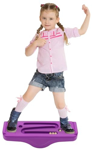 Arkyomi balansbräda för barn, balanstränare, vingbräda, balansspel, montessori balance vippa, wobble board balansera barn inomhus gungbräda (lila)