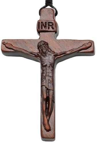 Bexdug Collier Croix Crucifix En Bois, Pendentif À Breloque Crucifix Vintage, Accessoire En Bois Fait À La Main Pour Le Baptême, Bijoux Tendance Pour Hommes Et Filles