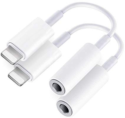 Adattatore Cuffie iPhone 【Certificato MFi】 2 Pack Adattatore Jack iPhone Adattatore Lightning Jack Cuffie 3.5mm Adattatore Aux Audio Cavo Accessori Kompatibel mit iPhone 14/13/12/11/XS Max/XR/X/8/7