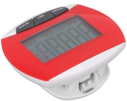 Contapassi per Camminare, Contapassi Alla Caviglia Contapassi per Esercizi di Camminata Sportiva Contapassi Portatile Professionale per Calorie a Distanza con Clip (rosso)