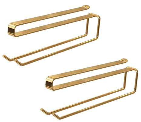 Soporte para copas de vino, organizador de almacenamiento debajo del gabinete, para el hogar, cocina, bar, colgador de vasos de hierro para colgar (dorado)