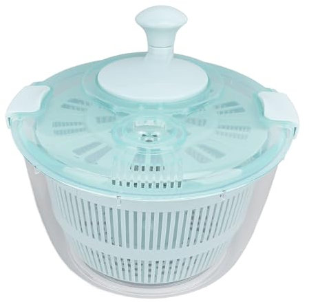 Essoreuse à Salade, Essoreuse à Salade de Grande capacité de 5 L, Sécheuse à Laitue, Laveuse Manuelle à une Main avec Base Antidérapante Souple, Petite Essoreuse à Laitue