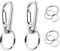 OONOYWOO Dog Tag Clips 2 Pack 304 Stainless Steel Quick Clips with Rings Easy Change Pet ID Holder for Small Dog and Cat Collars and Harnesses Medium Silver