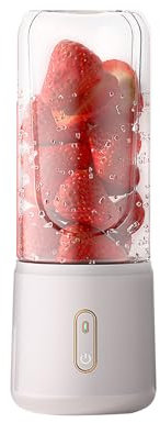 Fesatccoz Mixeur Portable de 500 ml, Petit Mixeur à Smoothie Personnel, Extracteur de Jus de Fruits et de Légumes avec 12 Lames pour Les Voyages en Plein Air