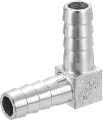 QUARKZMAN 12mm Schlauchstutzen Reduzierstück 90 Grad Rohrverschraubung, 304 Edelstahl L-Winkel Adapter Rohrverbindung für Vakuumsysteme, Industrieverbindungen, Pneumatikausrüstung, Silber