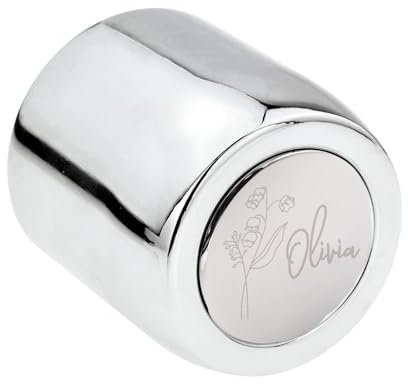 Personalised with Name, May Birthday Flower Lily of The Valley Design Champagne Bottle Stopper, in a Gift Box