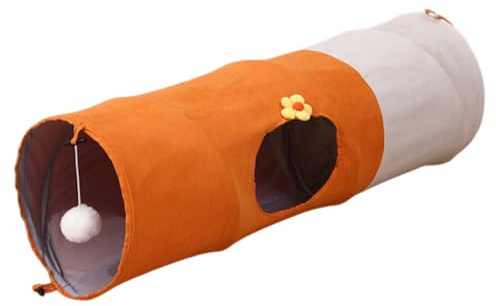 Katzentunnel Katzenrohr Faltbar mit Ball Kratzfestes Mental Enrichment Zelt für Trainingsgerät Wohnzimmer Trainingsgeräte