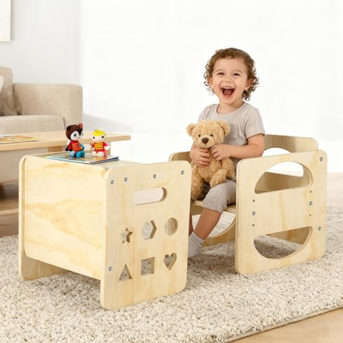 Osrioal Kids Table and Chair Sets, Toddler Table and Chair, Stable and Sturdy, for Children Baby for Drawing, Eating and Playing, Perfect for 1-3 Years Old, Easy to Assemble