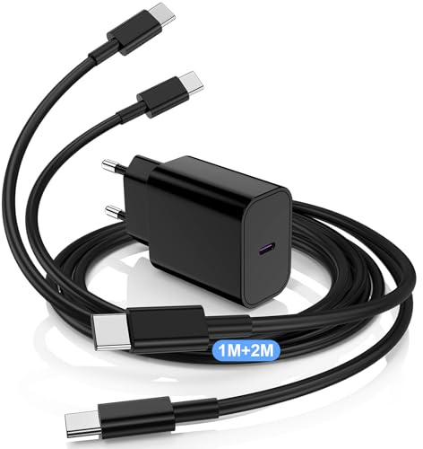 DGVERS Chargeur USB-C 45W Super Charge Rapide, pour Samsung Galaxy S26/S25/S24/S23/S22/S21/S20 (Ultra, Plus), Note20,A54,A53,Z Fold5,Flip5,Fold4, Prise Secteur USB-C et Un câble de 1+2 m | Prise Secteur USB-C Adaptateur Type C Mural pour Samsung Galaxy S26/S25/S24/S23/S22/S21/S20 (Ultra, Plus), Note20,A54,A53