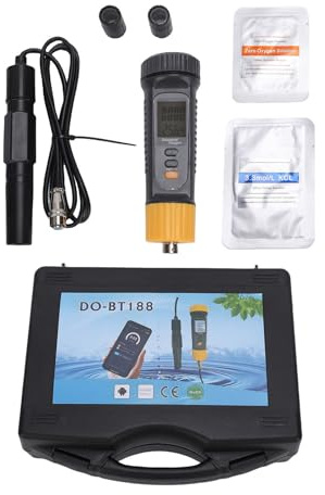 HEEPDD Digital Gelöster Sauerstoffmesser, Wassertester mit App-Konnektivität ATC Salzgehalt für Aquariumteichfische, Bereich 0-20 Mg/l 32 ℉ Bis 122 ℉