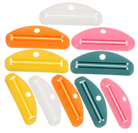PLAFOPE 10 Pièces Presse-tube Dentifrice Manuel avec Distributeur pour Tubes de Dentifrice Pommades Crèmes Mains Organiseur Pratique