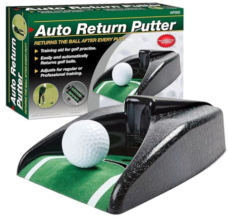 Golf putttränare – automatiska puttmasker med ballrücklauf och justerbar neigungswinkel, Zusammenklappbares Übungsgerät | Perfekt passform för barnstolar inomhus utomhus golf