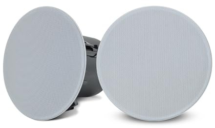 Enceintes Bluetooth stéréo encastrées de 4 Pouces for Plafond et Mur, for intérieur et extérieur humides Résistant aux intempéries