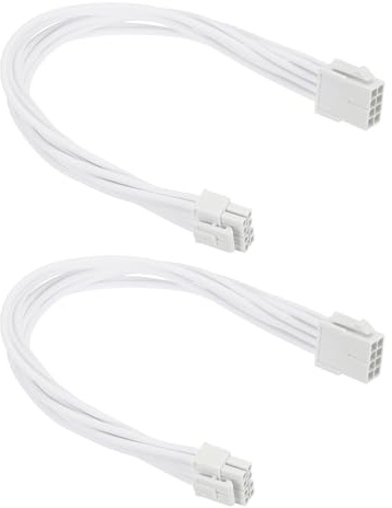 PATIKIL CPU Power Cable 12 Inch(30cm) 18AWG 12V, 2Pcs CPU 8 Pin Male to 8 Pin(4+4 Detachable) Male for Motherboard Power Adapter, White