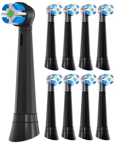 8 Testine per Oral b iO 3/4/5/6/7/8/9/10 - Testine Spazzolino Elettrico compatibili di Ricambio | Complete di copritestine