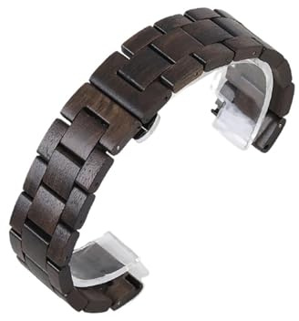Quick-release klockarmband Träarmband Unisex ersättningsarmband(Black,22mm)